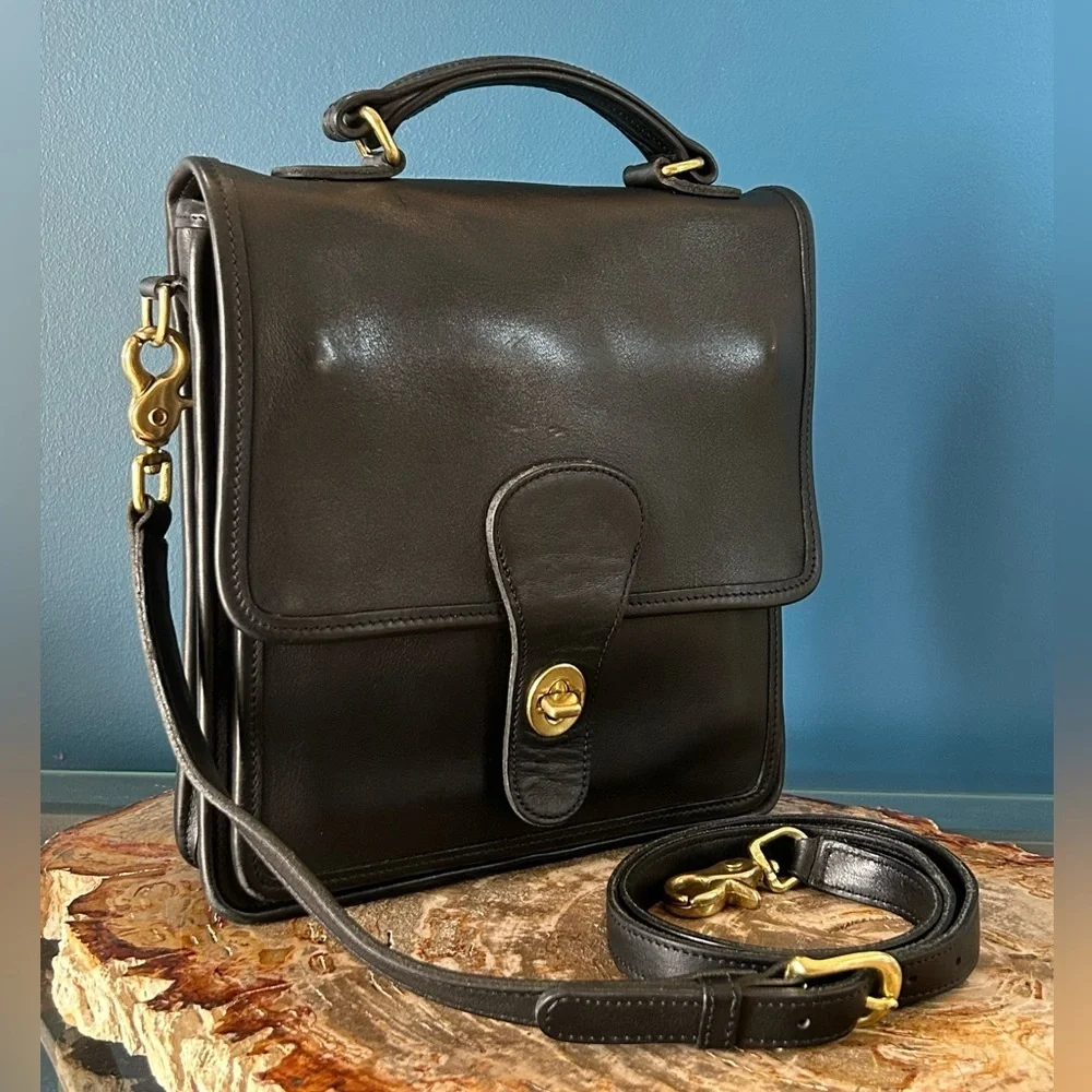 Vintage COACH Station Bag 5130 Black Made in Hungary EUC Like New